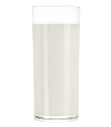A glass of milk on a black background.